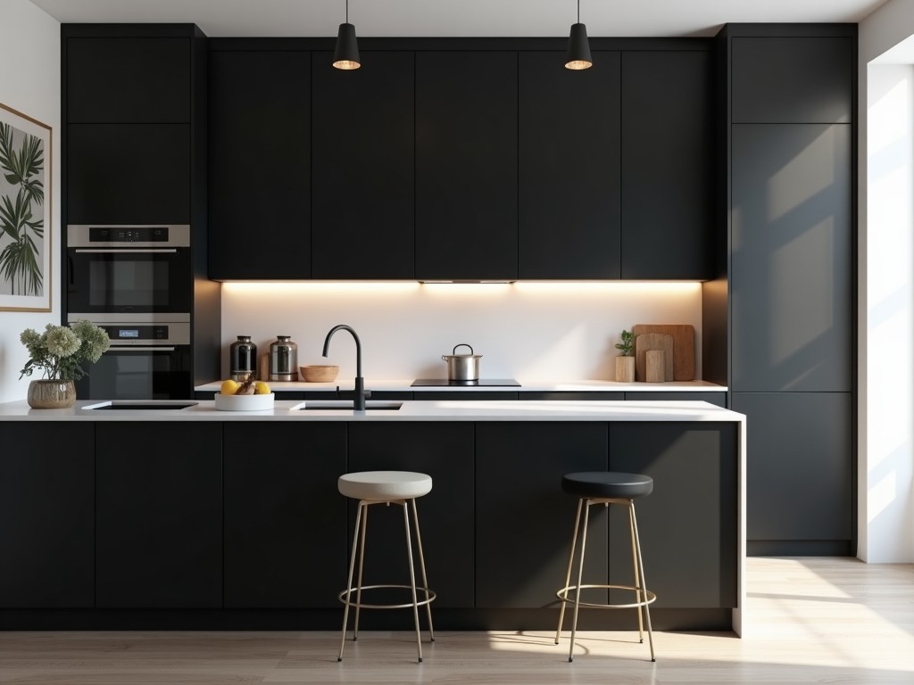 B2B Custom Black Kitchen Cabinets