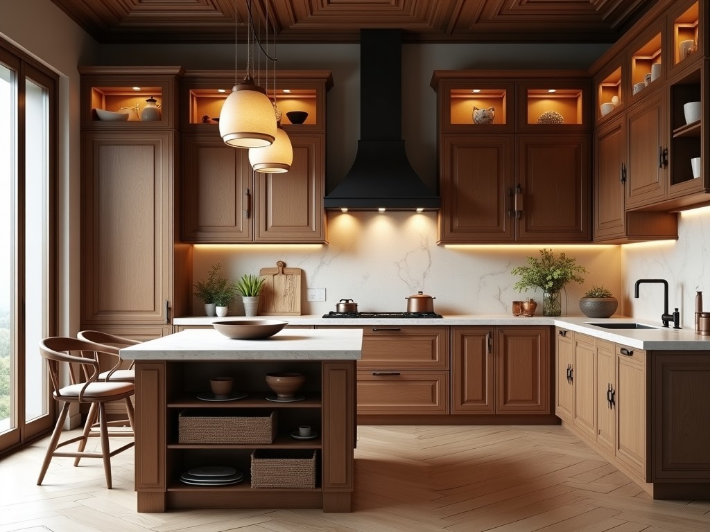 China Custom Rustic Kitchen Cabinets