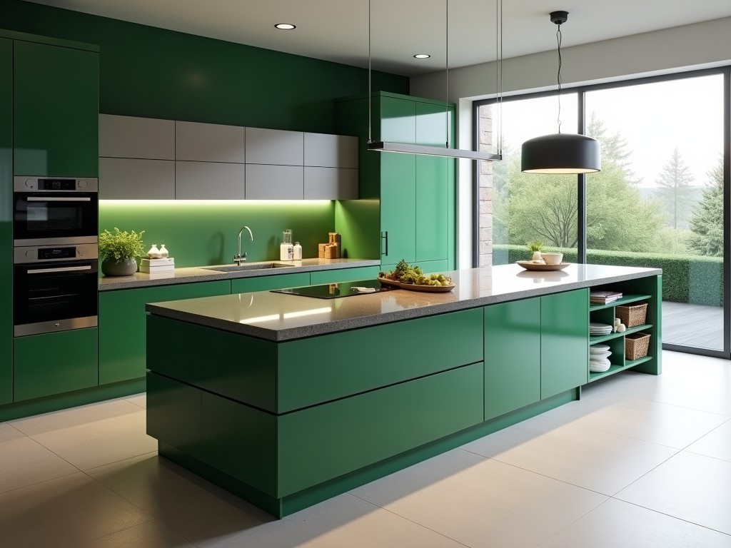 Green Quartz Kitchen Countertops Factory