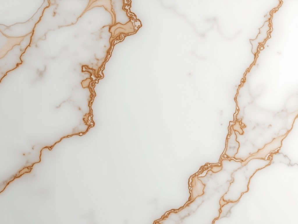 White Marble Quartz Countertops With Brown Veins