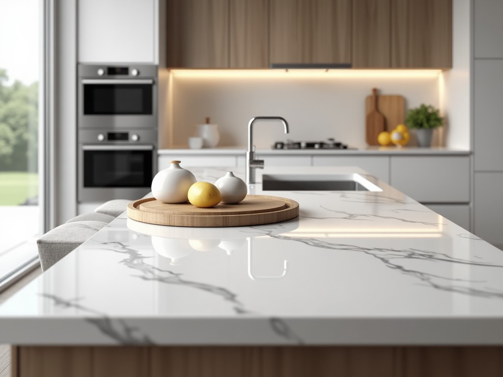 White Quartz Kitchen Countertops Price Cost